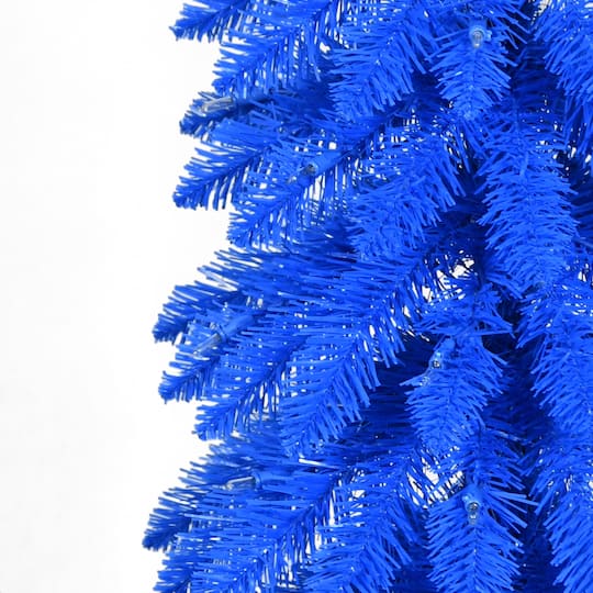 6ft. Pre-Lit Blue Alpine Pencil Artificial Christmas Tree, Clear Lights